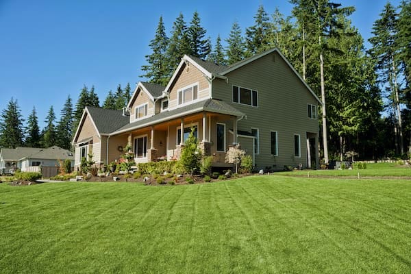 House with beautiful front lawn